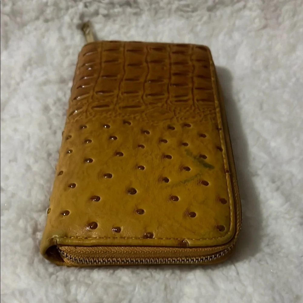 Ostrich Faux leather‎ Brown Textured Wallet